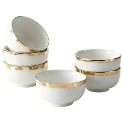 Gold-Rimmed Ceramic Bowl Set