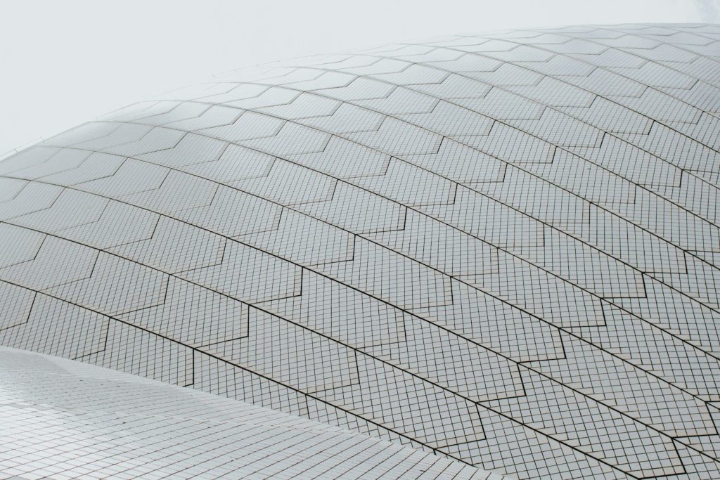 The sydney opera house roof up close.