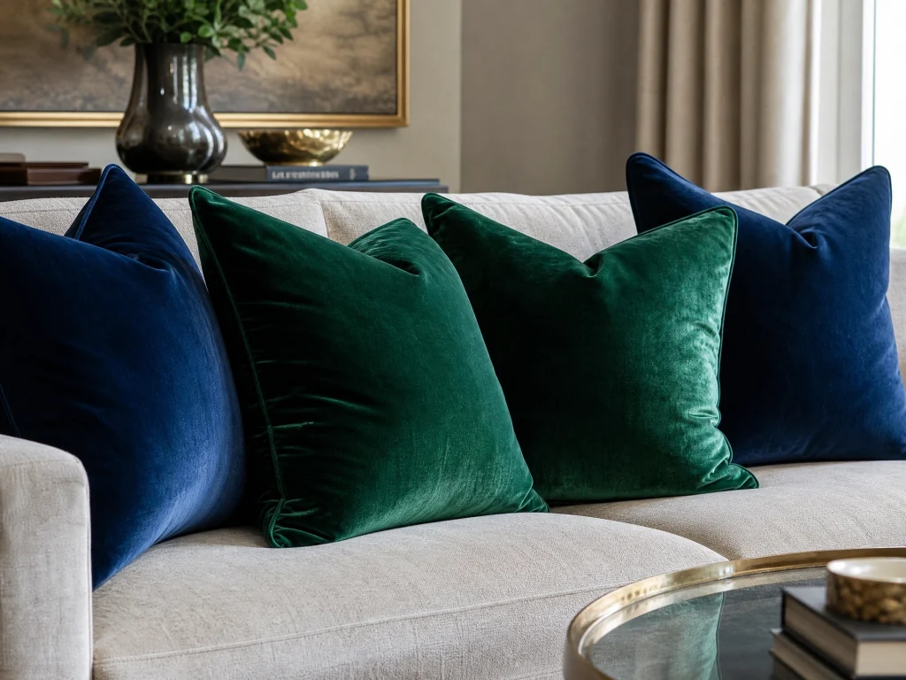 Velvet Throw Pillow Set